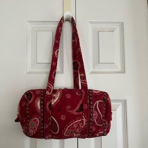 Vera Bradley Red Paisley Small Duffle Purse Handbag